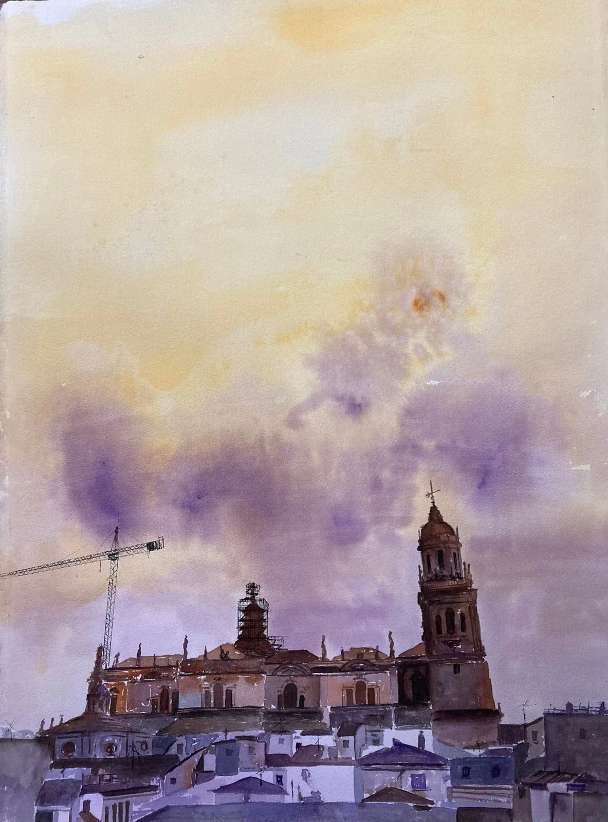 Catedral jaen, acuarela